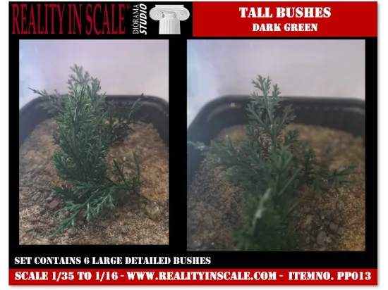 Picture of 1/35 Tall Bushes – Dark Green (High Quality Plastic Plants) - Reality in Scale PP013